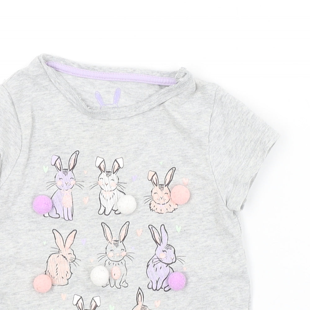 F&F Girls Grey   Basic T-Shirt Size 2-3 Years