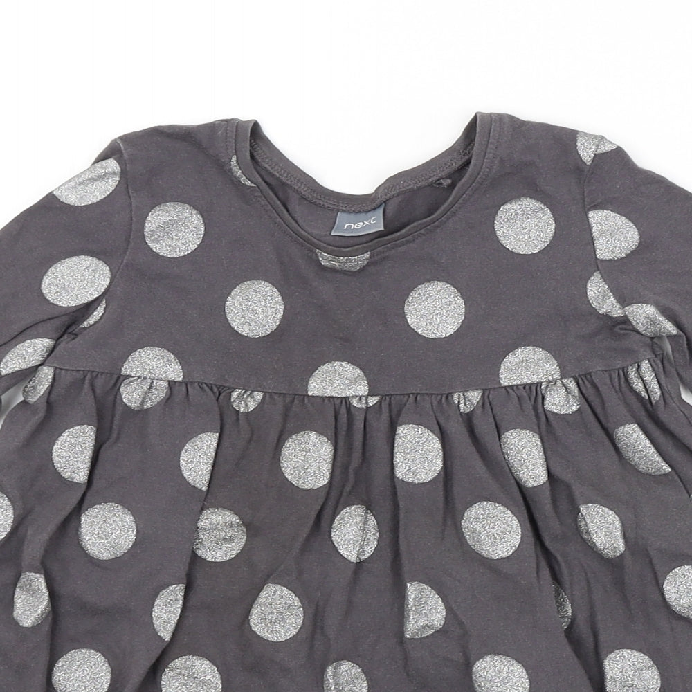 NEXT Girls Grey Spotted  A-Line  Size 2-3 Years
