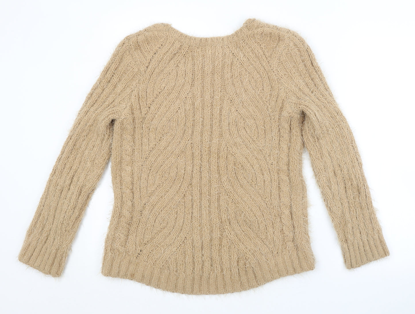 M&S Womens Brown Striped  Pullover Jumper Size M