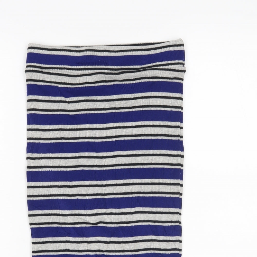 Bershka Womens Multicoloured Striped  Straight & Pencil Skirt Size S