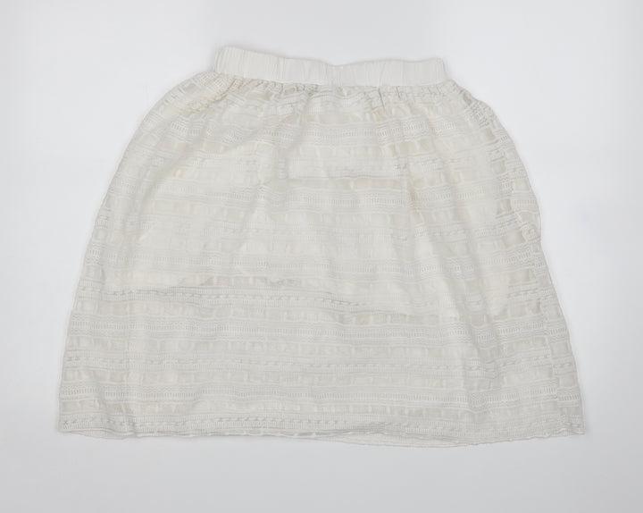JCL Womens White A-Line Skirt Size M