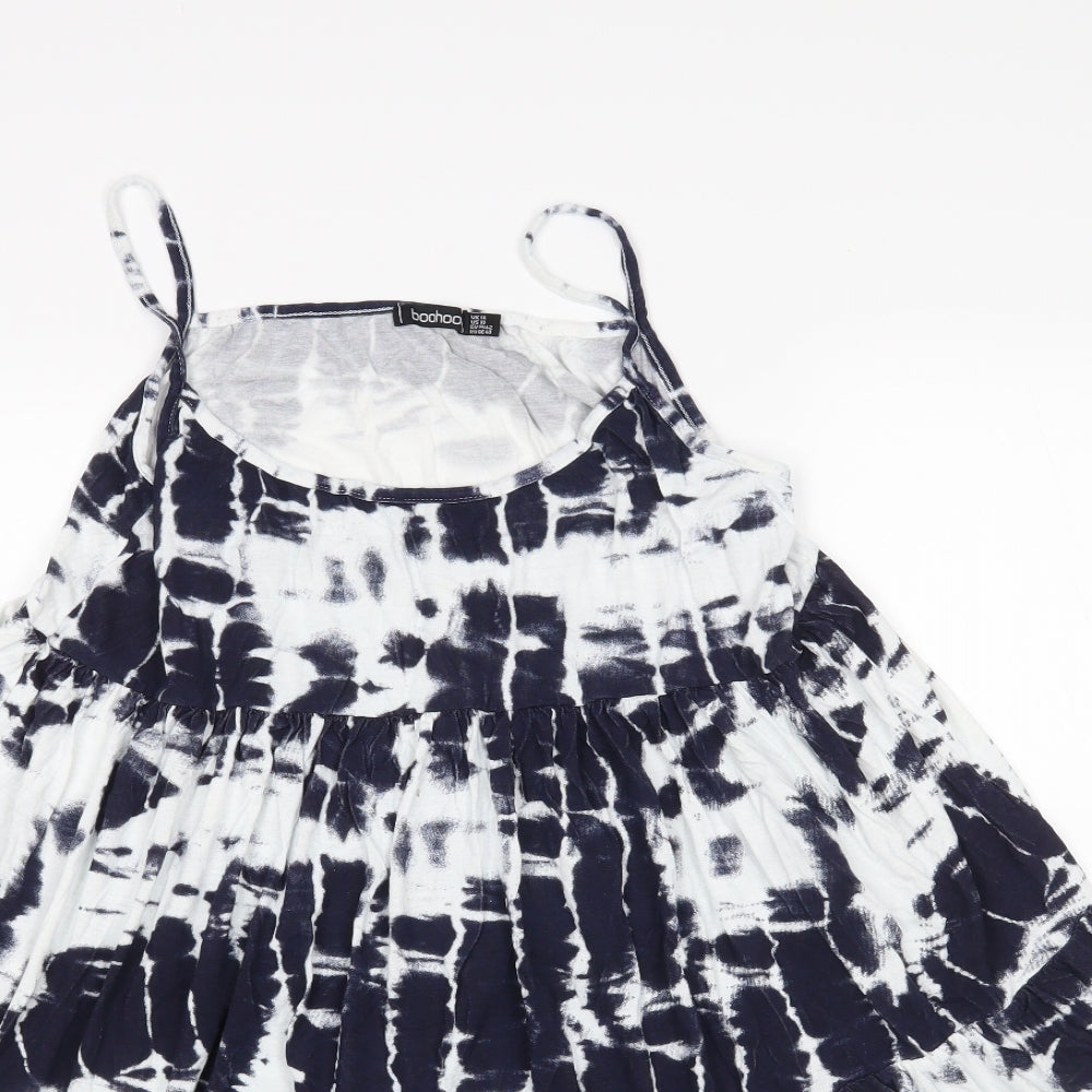 Boohoo Womens Multicoloured Tie Dye  Tank Dress  Size 14