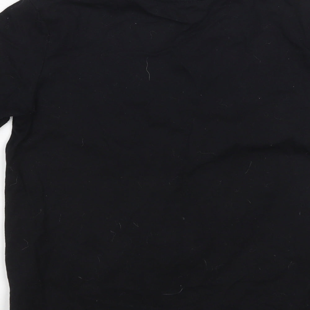 George Girls Black   Basic T-Shirt Size 6-7 Years