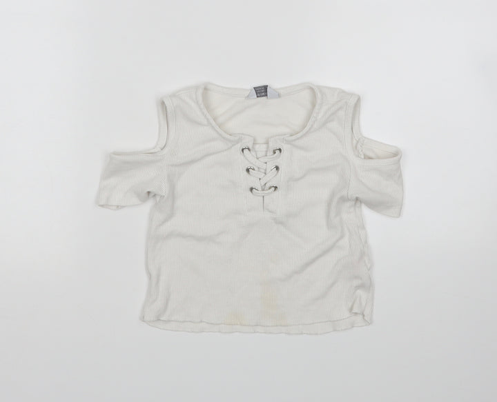 Primark Girls White Pullover Jumper Size 7-8 Years