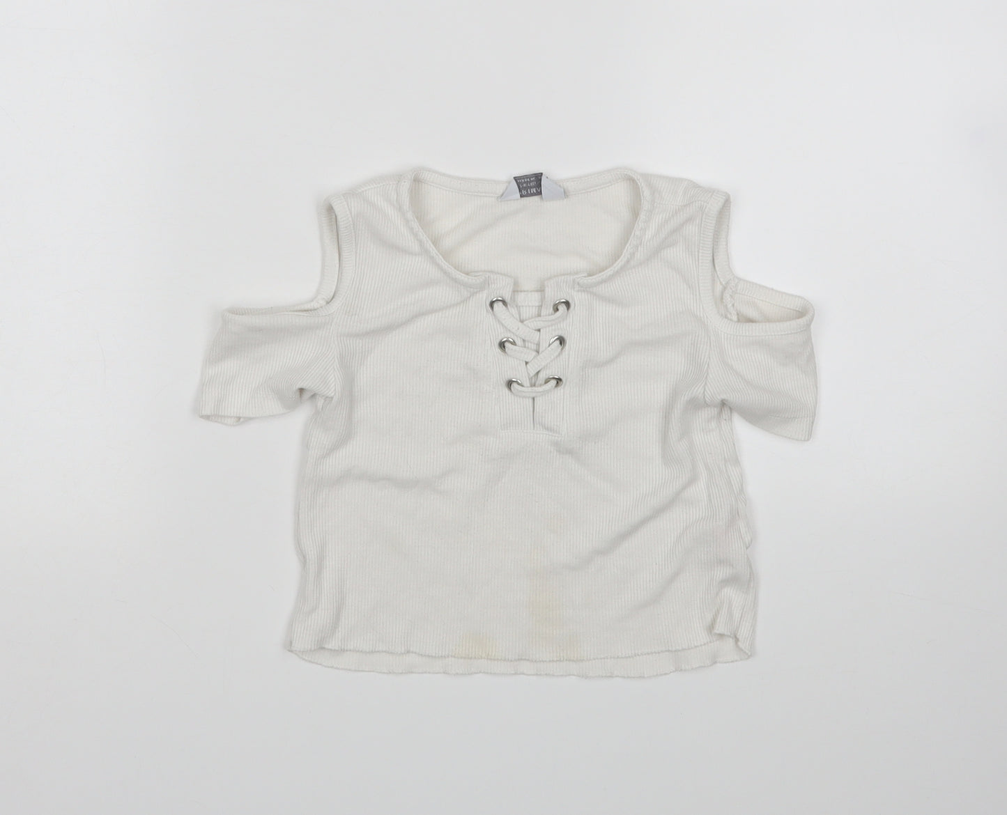 Primark Girls White   Pullover Jumper Size 7-8 Years