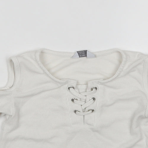 Primark Girls White   Pullover Jumper Size 7-8 Years