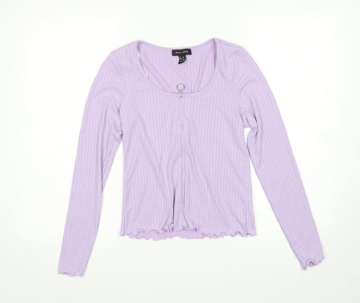 New Look Womens Purple   Full Zip Jumper Size 10