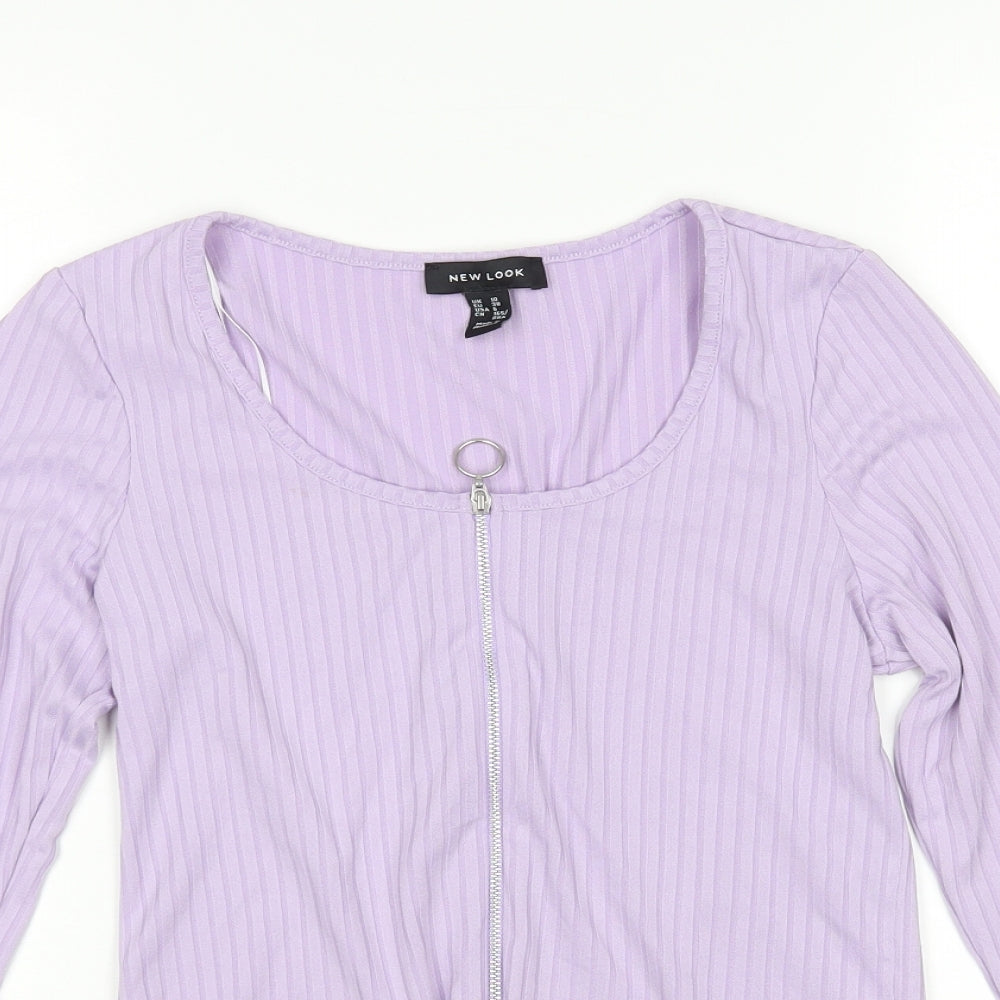New Look Womens Purple   Full Zip Jumper Size 10