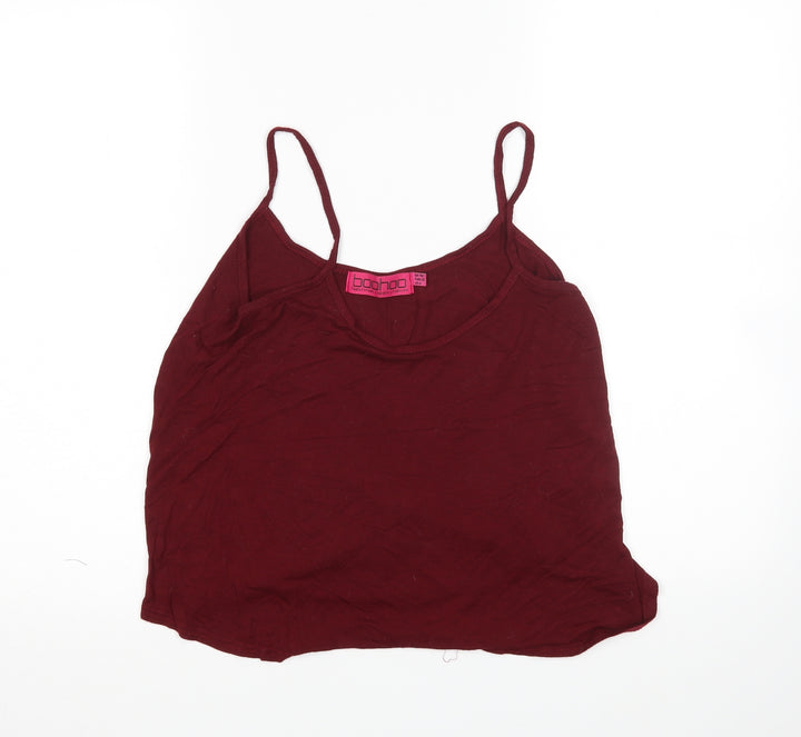 Boohoo Womens Red Basic Tank Size 10