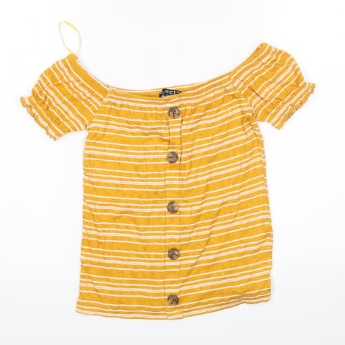 Select Womens Yellow Striped  Pullover Jumper Size 12
