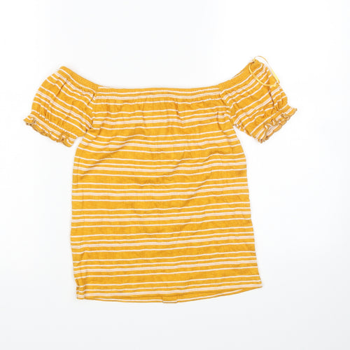 Select Womens Yellow Striped  Pullover Jumper Size 12