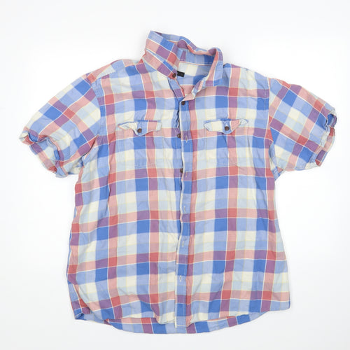 George Mens Multicoloured Check   Button-Up Size XL