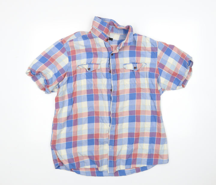 George Mens Multicoloured Check Button-Up Size XL