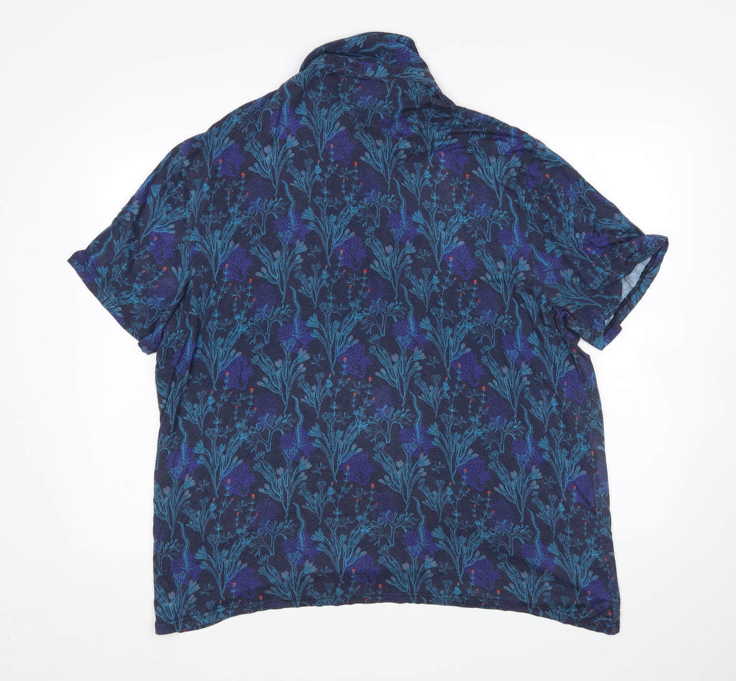 George Mens Blue Floral   Polo Size 2XL