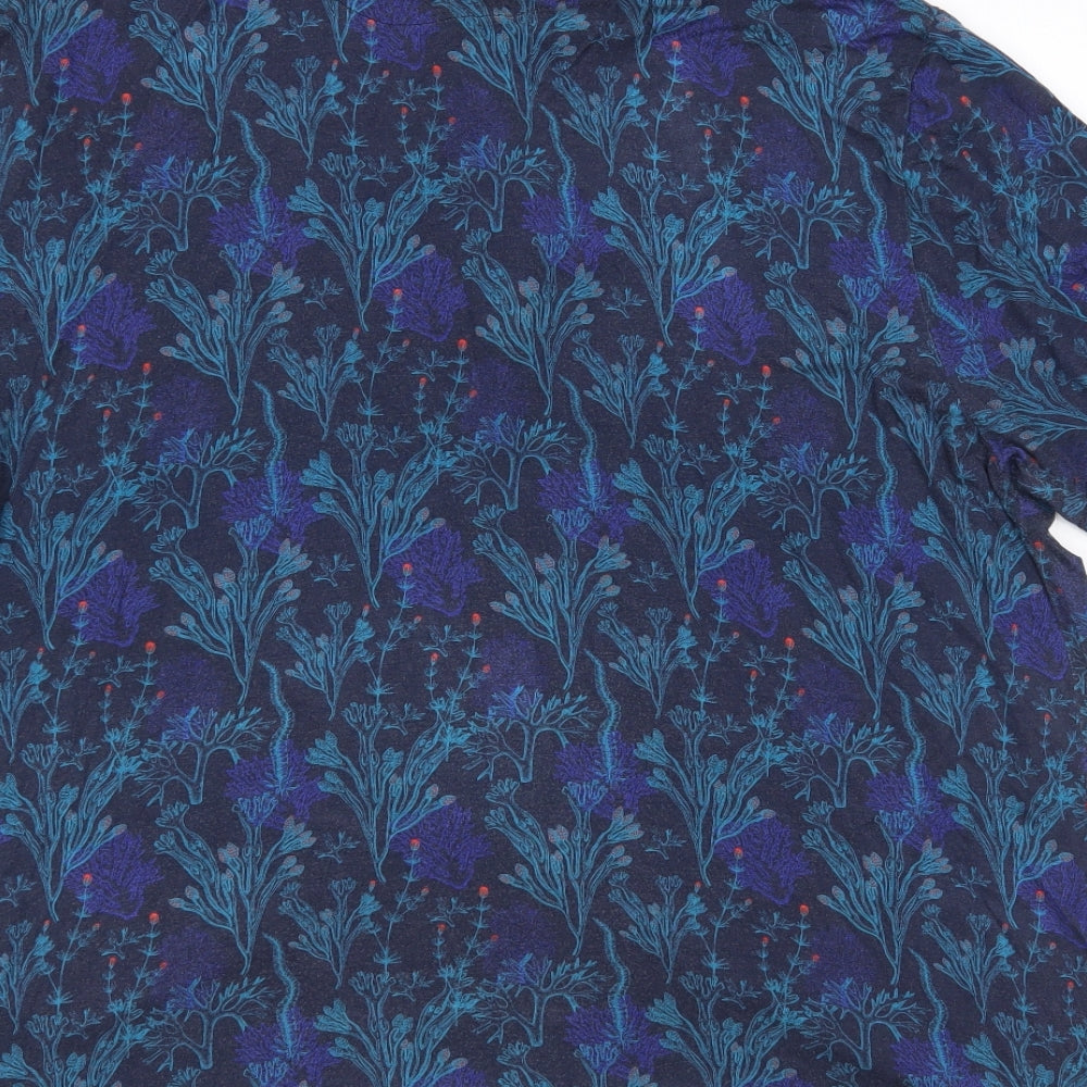George Mens Blue Floral   Polo Size 2XL