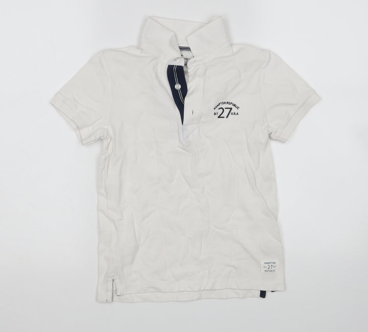 Hampton Republic Boys White Basic Polo Size 9-10 Years