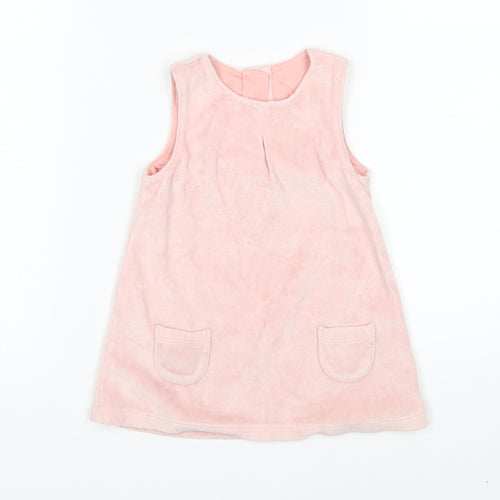 M&S Girls Pink   Pinafore/Dungaree Dress  Size 3-6 Months