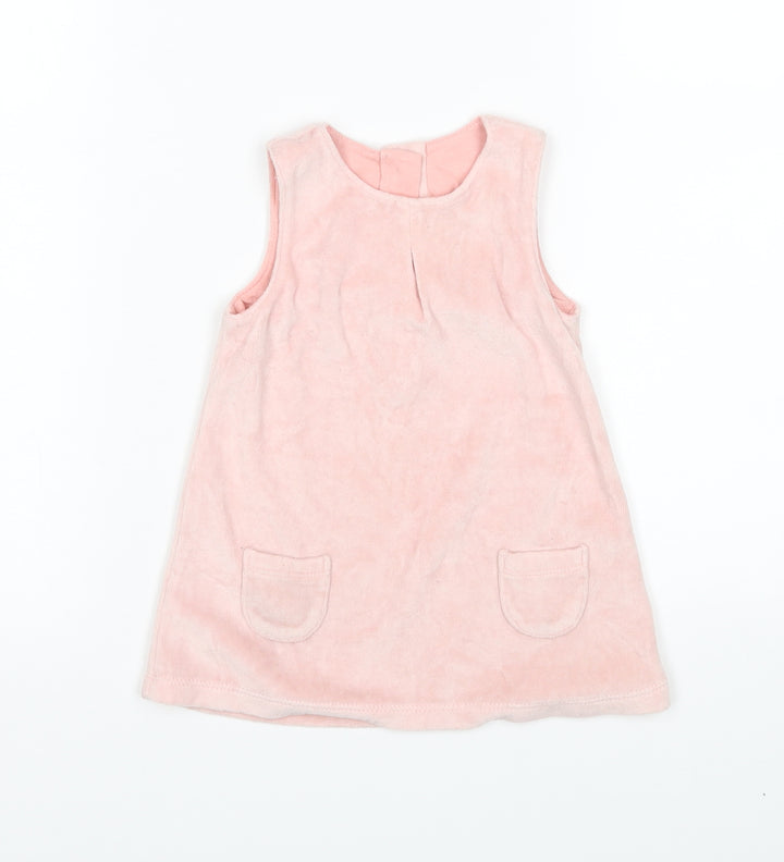 M&S Girls Pink   Pinafore/Dungaree Dress  Size 3-6 Months