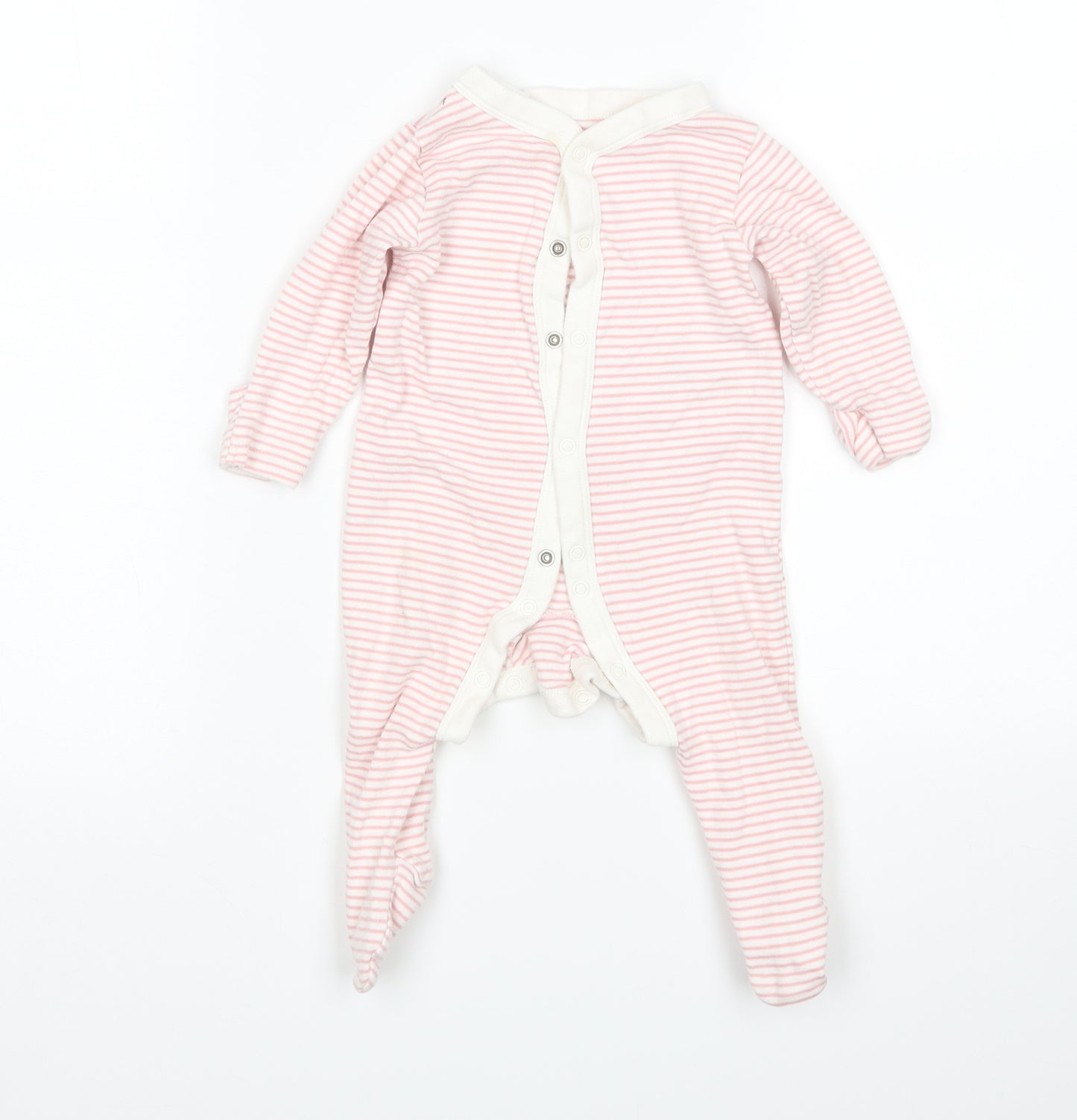 M&S Girls Multicoloured Striped  Babygrow One-Piece Size 3-6 Months