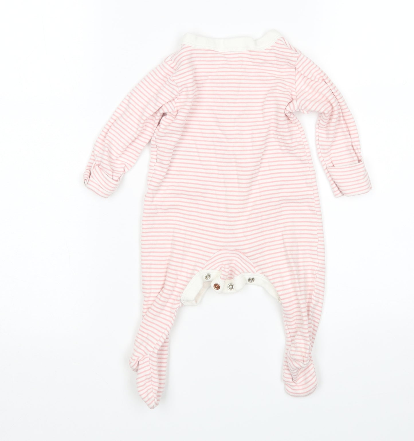 M&S Girls Multicoloured Striped  Babygrow One-Piece Size 3-6 Months