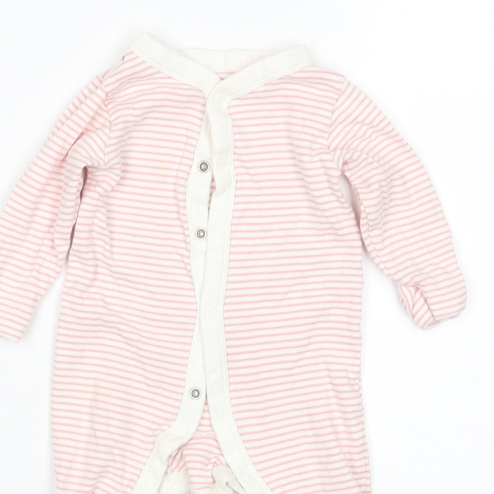 M&S Girls Multicoloured Striped  Babygrow One-Piece Size 3-6 Months