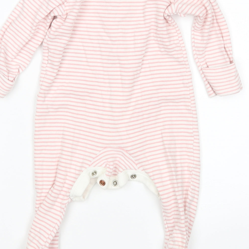M&S Girls Multicoloured Striped  Babygrow One-Piece Size 3-6 Months