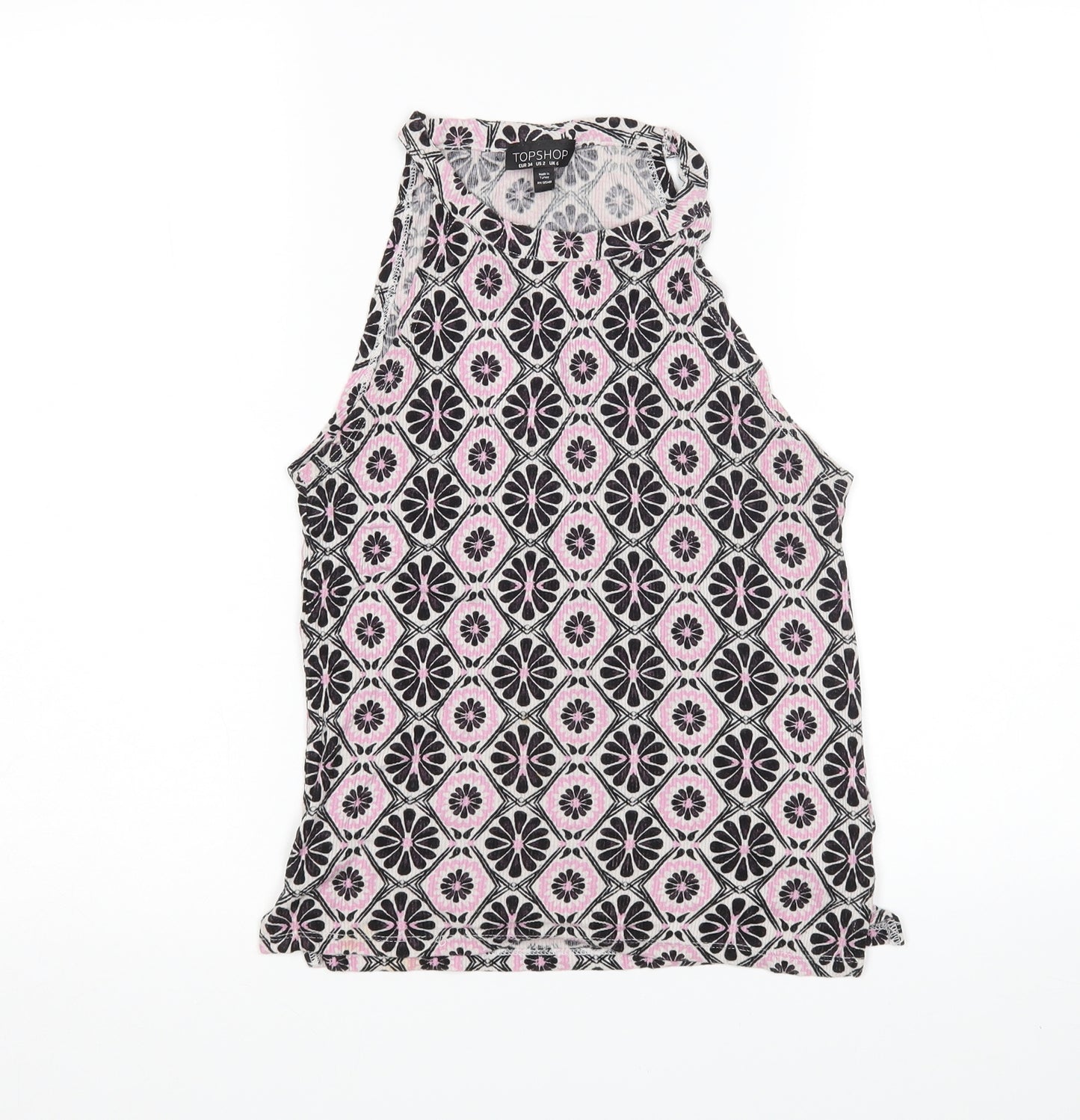 Topshop Womens Multicoloured Floral  Basic Tank Size 6