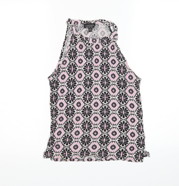 Topshop Womens Multicoloured Floral  Basic Tank Size 6