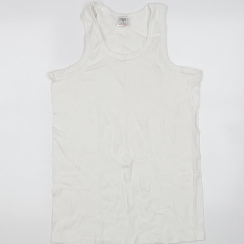 Preworn Mens White   Basic Tank Size M