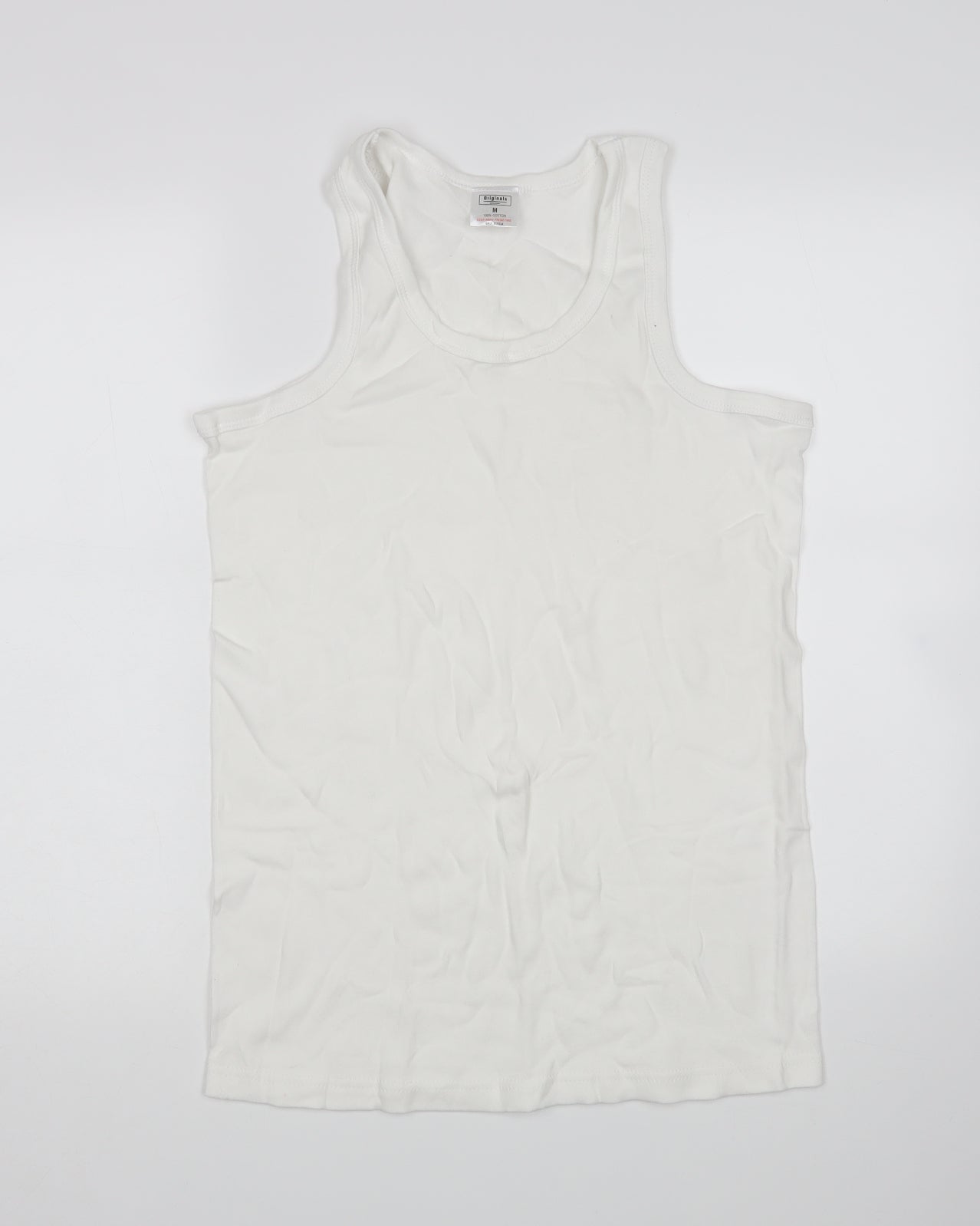 Preworn Mens White   Basic Tank Size M