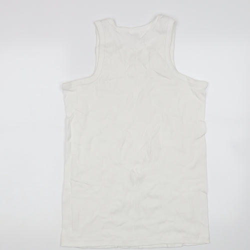 Preworn Mens White   Basic Tank Size M