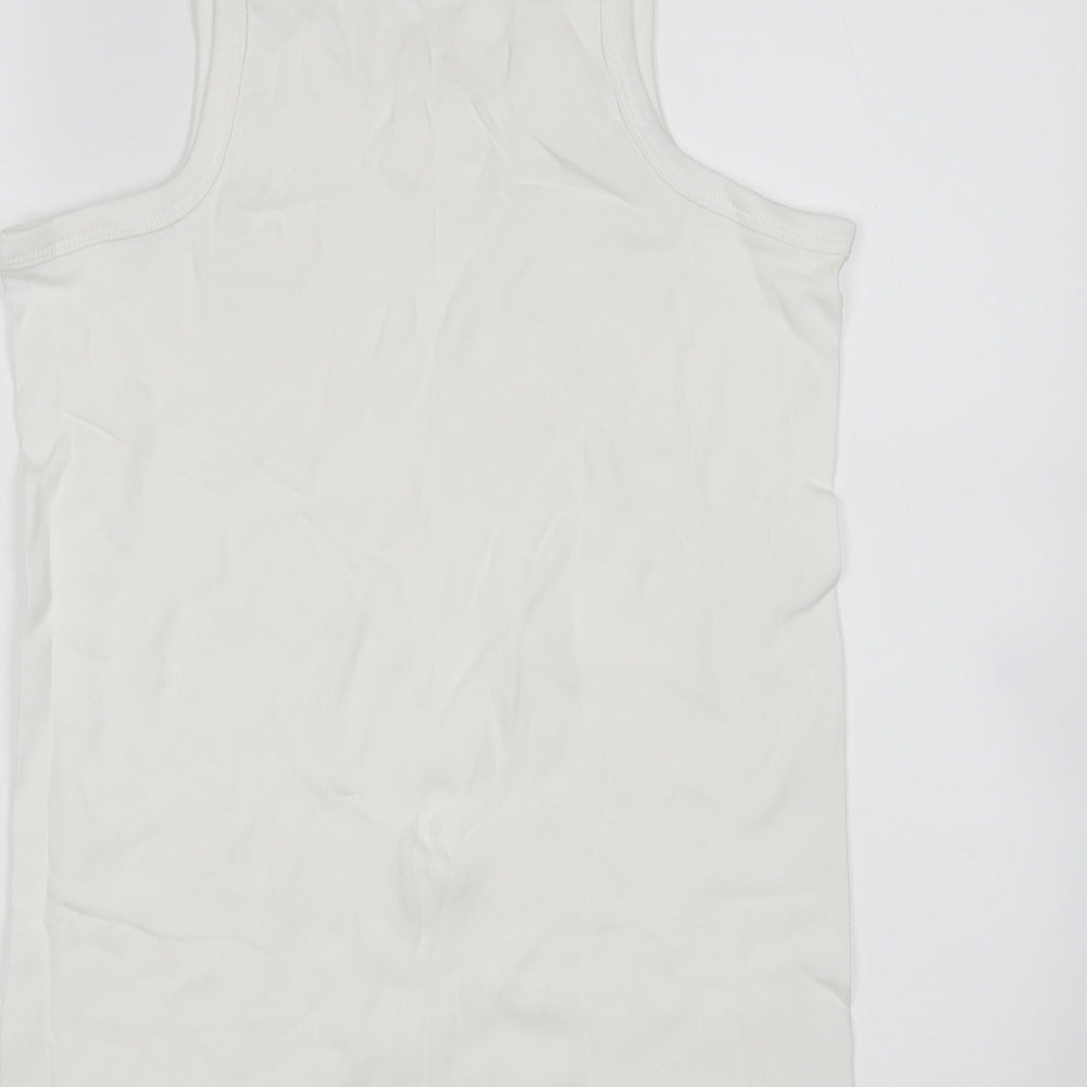 Preworn Mens White   Basic Tank Size M
