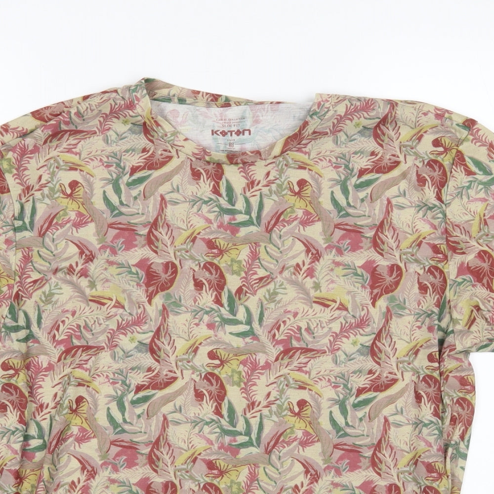 Koton Mens Multicoloured Floral   T-Shirt Size M