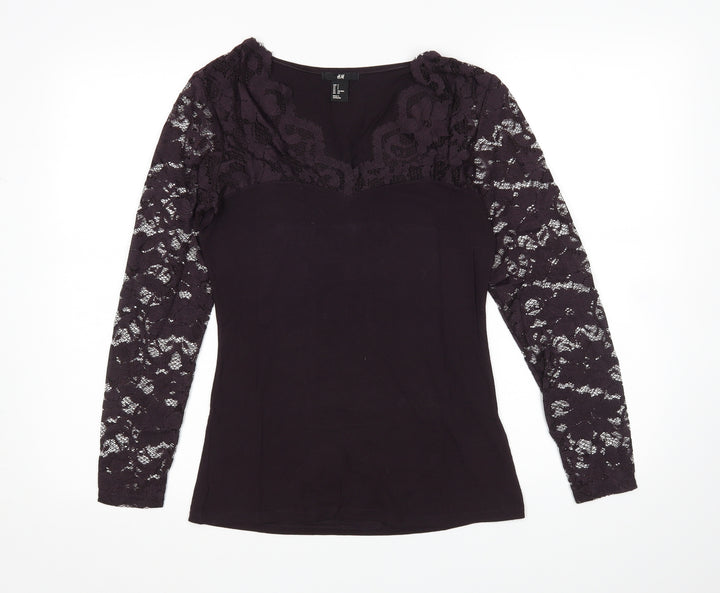 H&M Womens Purple   Basic Blouse Size S