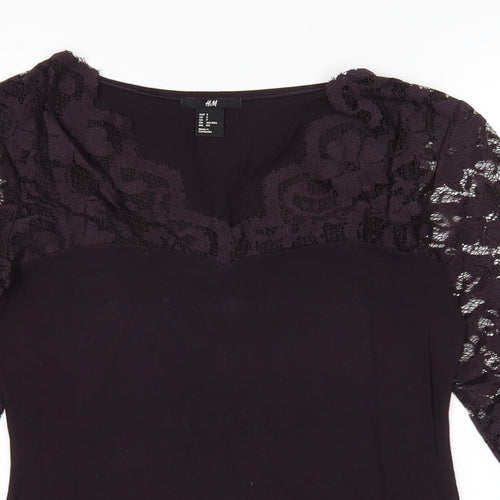 H&M Womens Purple   Basic Blouse Size S