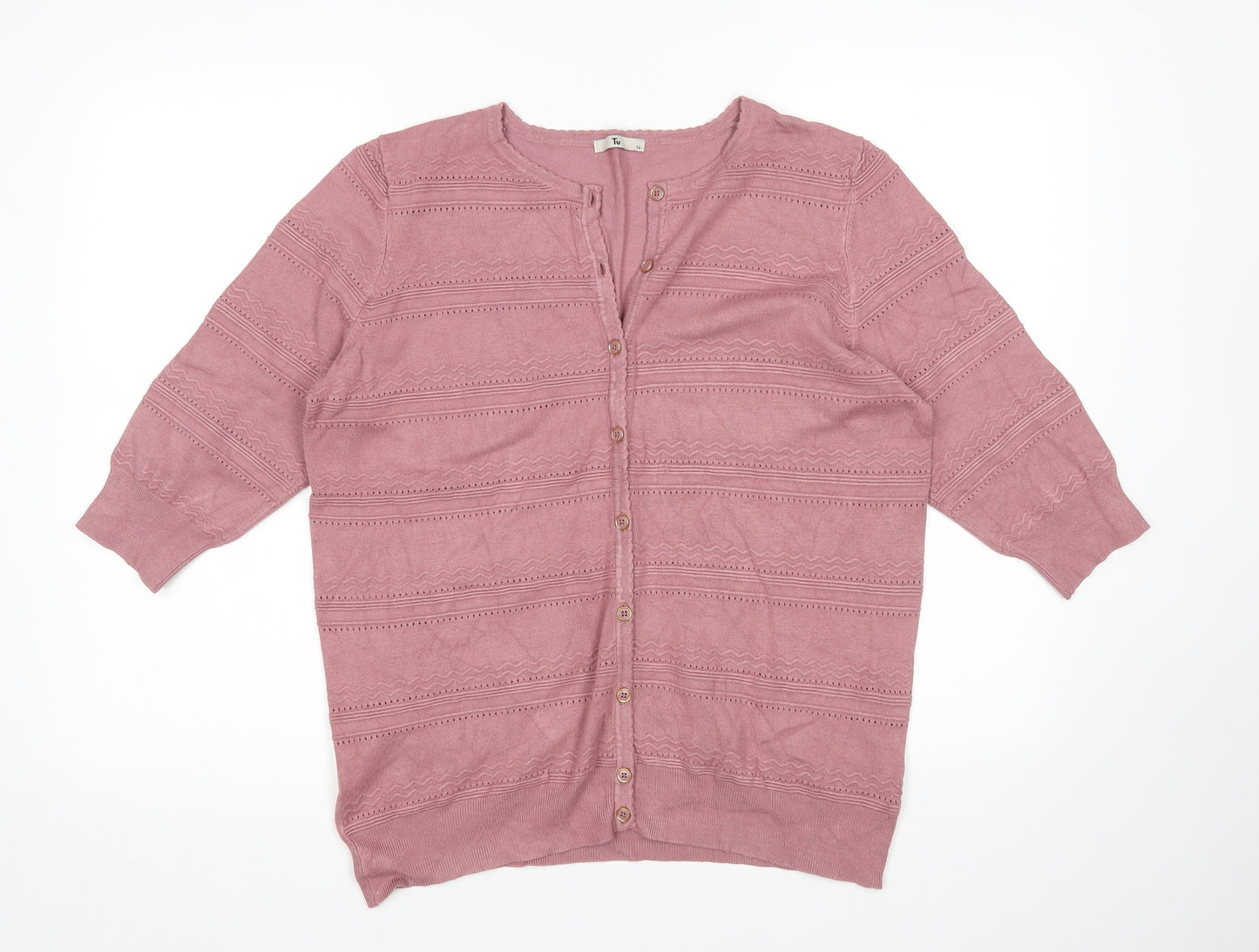 TU Womens Pink   Cardigan Jumper Size 16