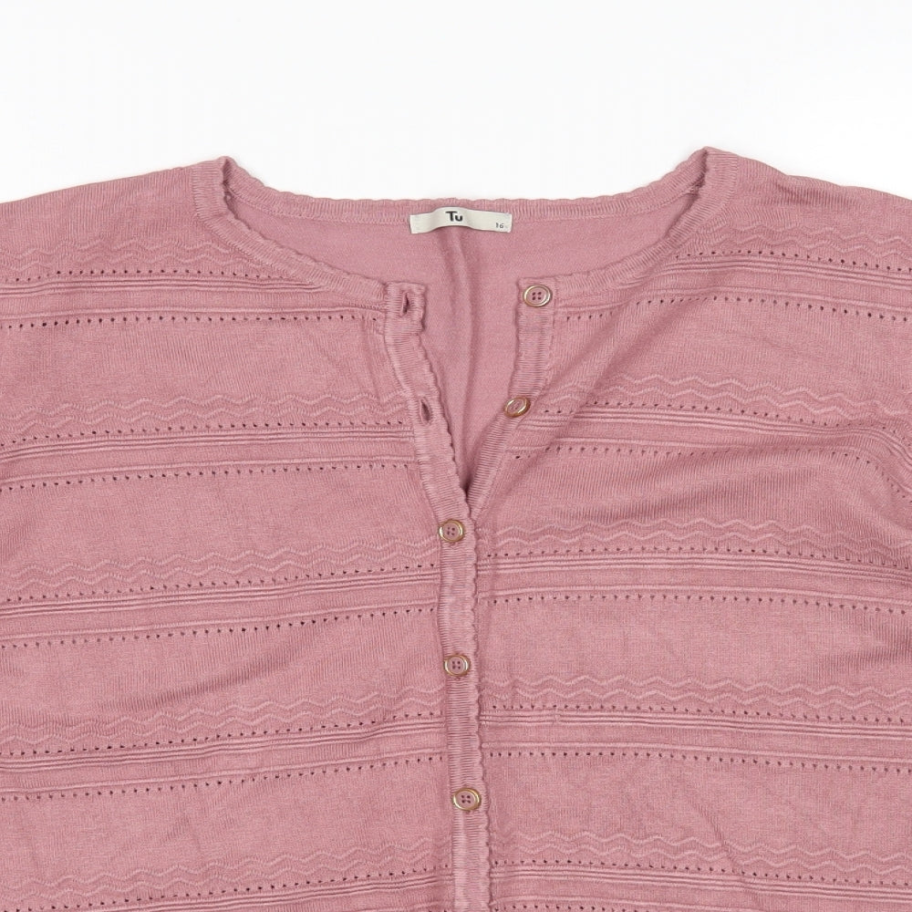 TU Womens Pink   Cardigan Jumper Size 16