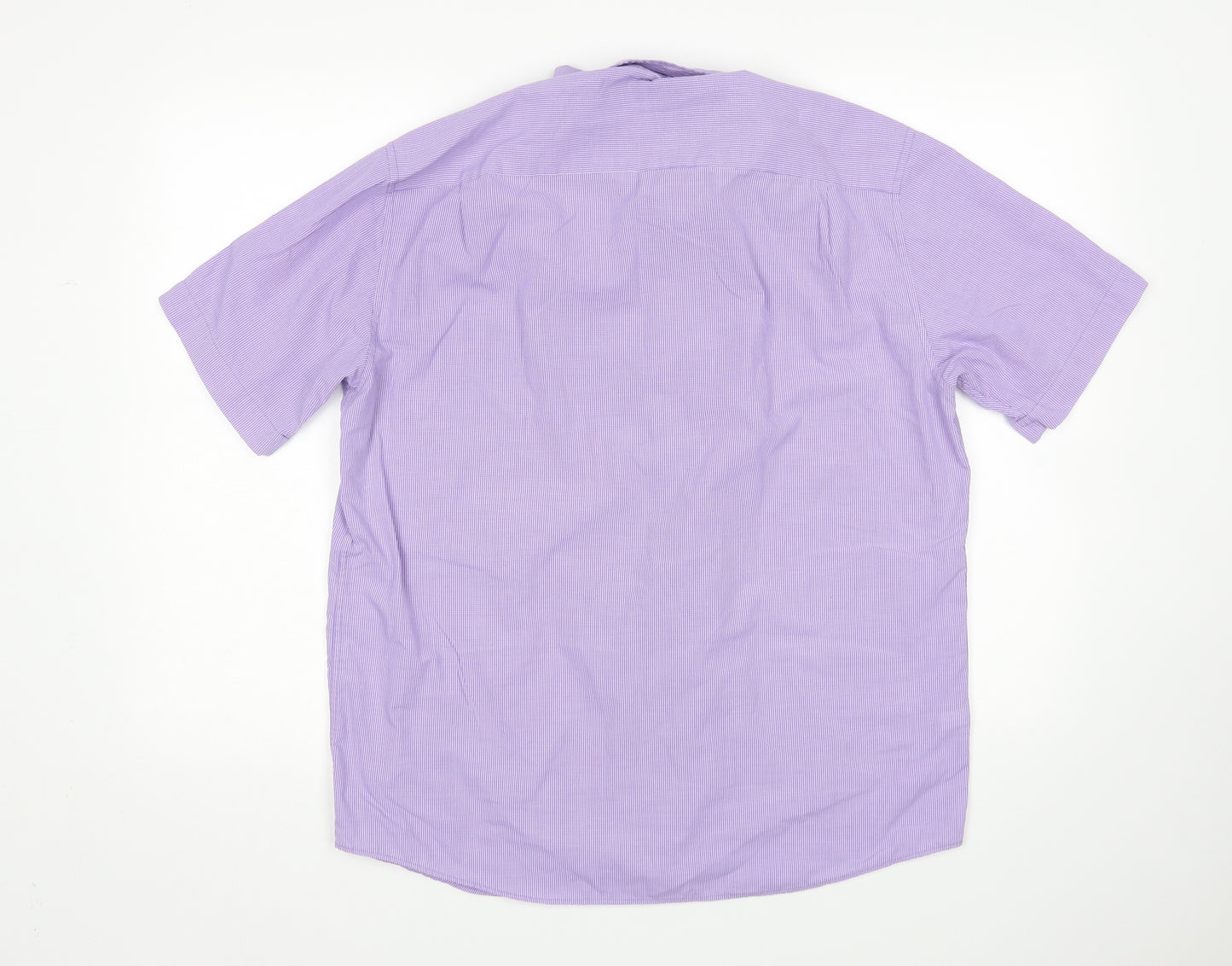 M&S Mens Purple Check   Dress Shirt Size M