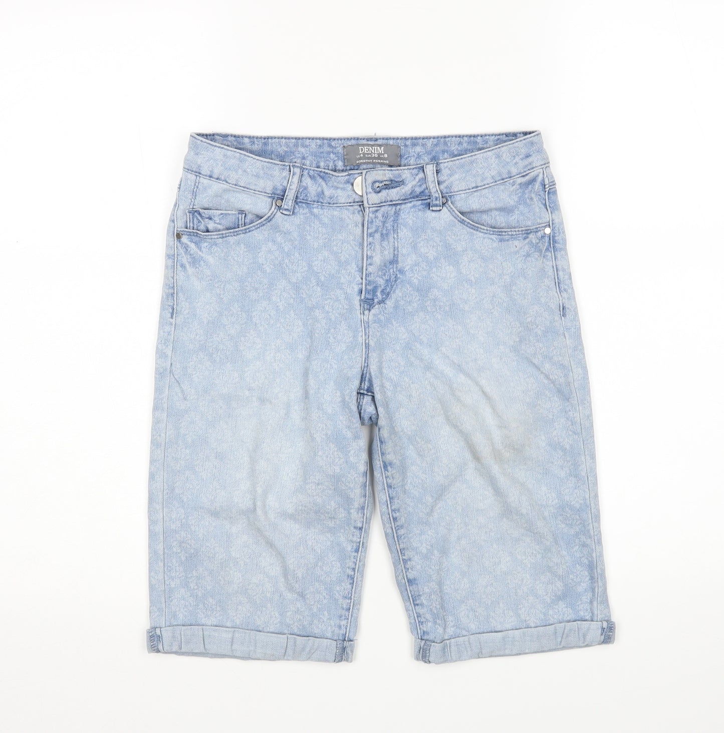 Dorothy Perkins Womens Blue Floral  Bermuda Shorts Size 8
