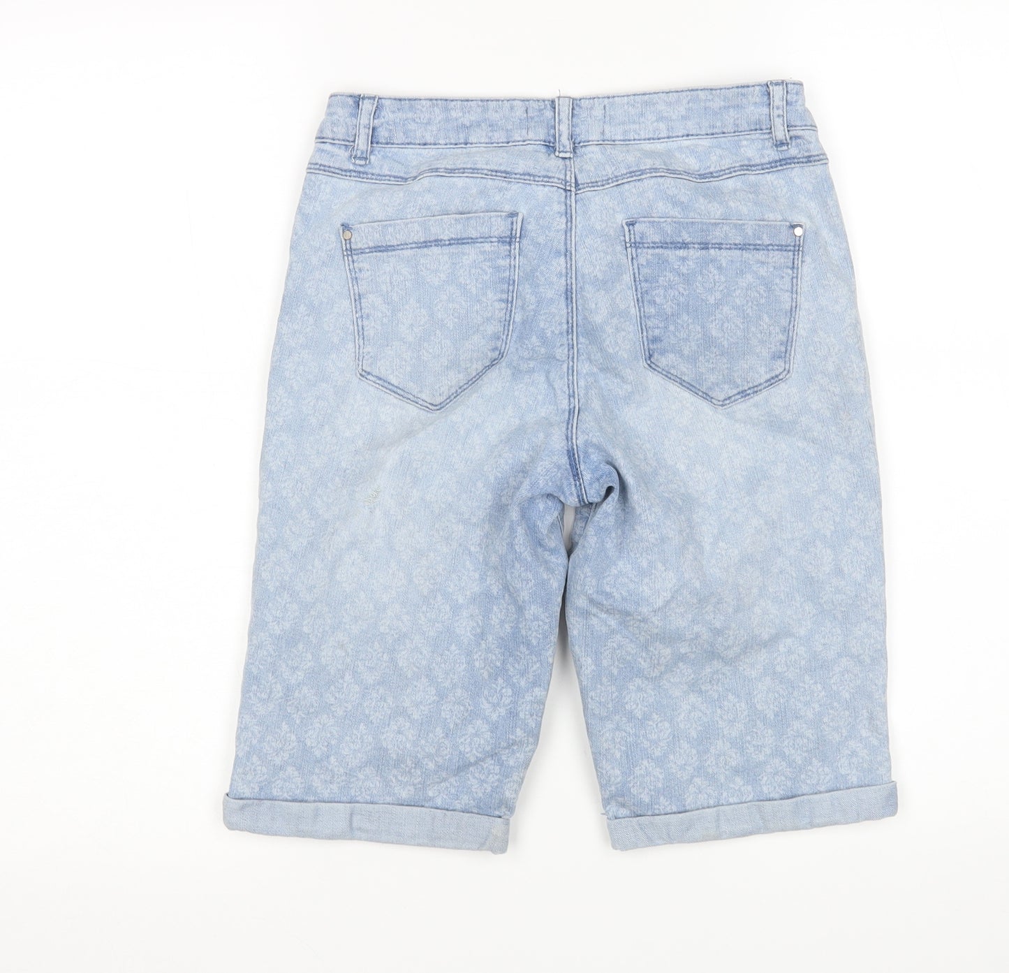 Dorothy Perkins Womens Blue Floral  Bermuda Shorts Size 8