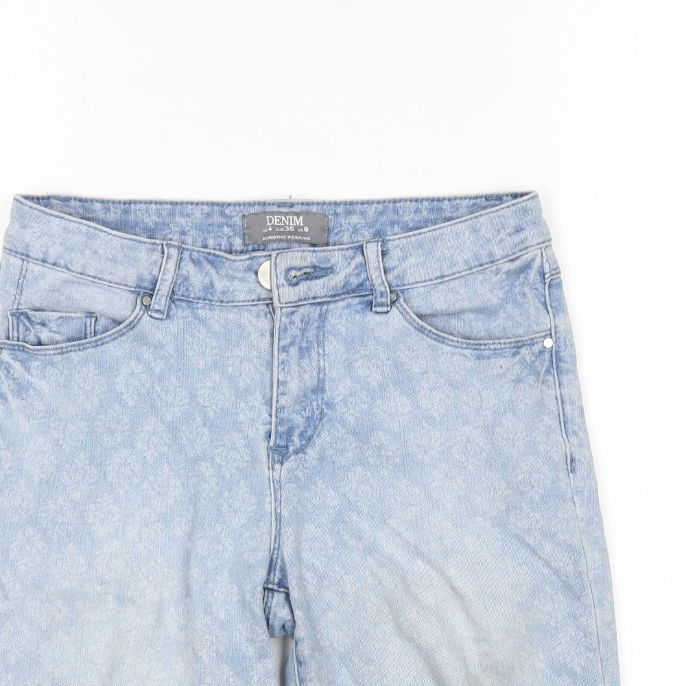Dorothy Perkins Womens Blue Floral  Bermuda Shorts Size 8