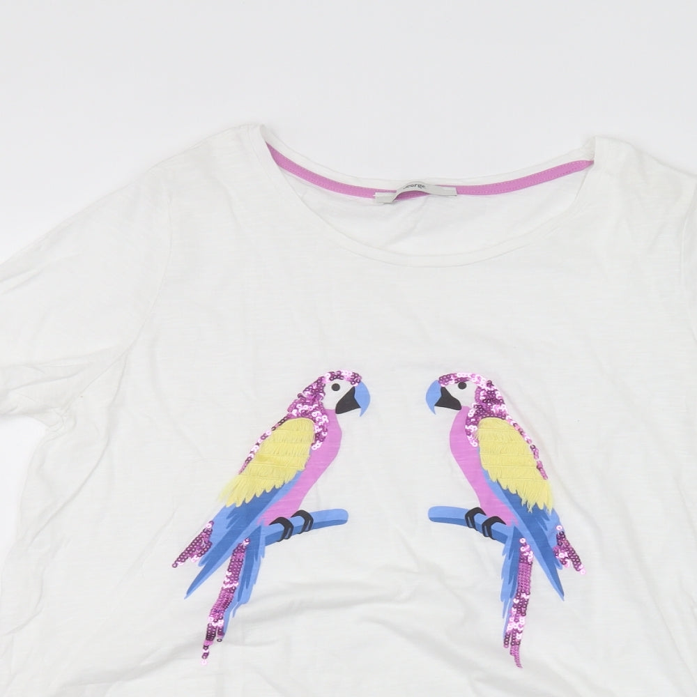 George Womens White   Basic T-Shirt Size 14