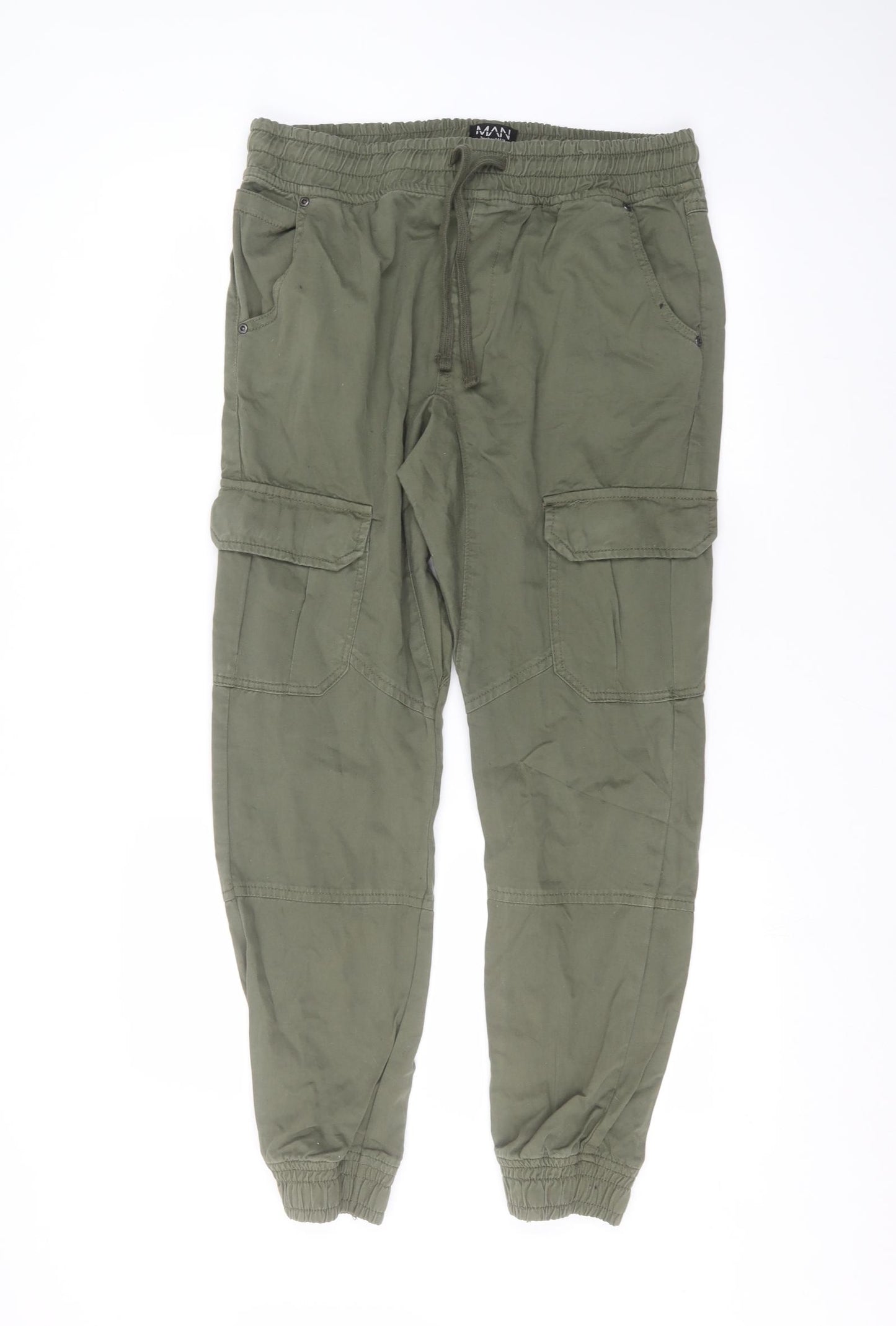 Boohoo Mens Green   Cargo Trousers Size 34 in L30 in