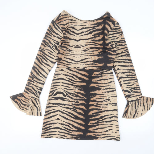 In the Style Womens Brown Animal Print  Pencil Dress  Size 10