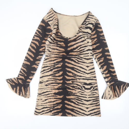 In the Style Womens Brown Animal Print  Pencil Dress  Size 10