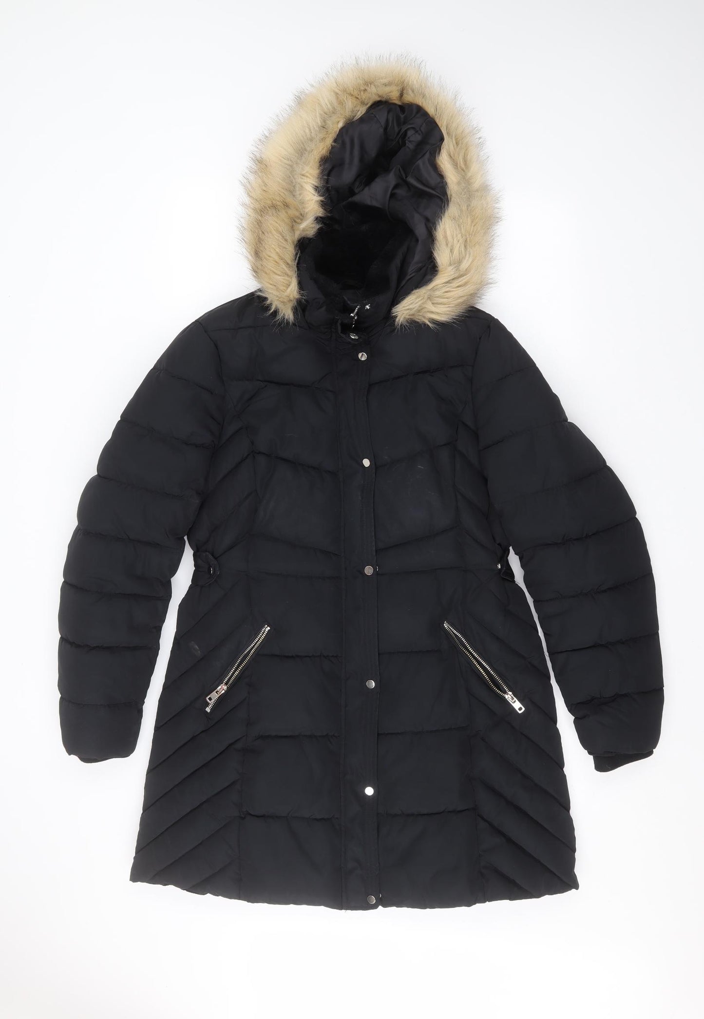 Papaya Womens Black   Parka Coat Size 12