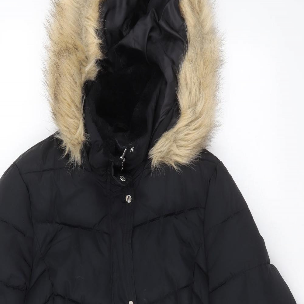 Papaya Womens Black   Parka Coat Size 12