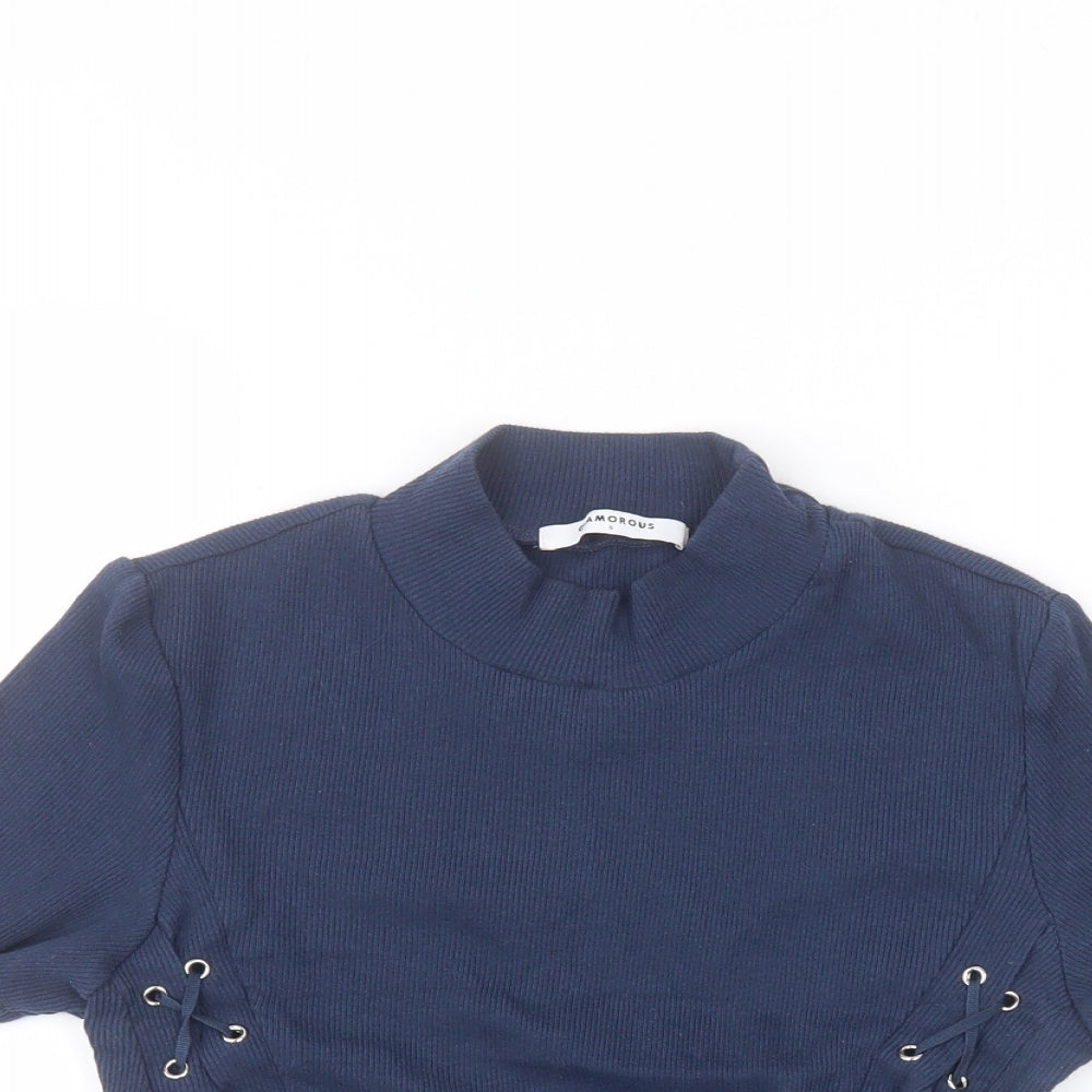 glamourous Womens Blue   Basic T-Shirt Size S