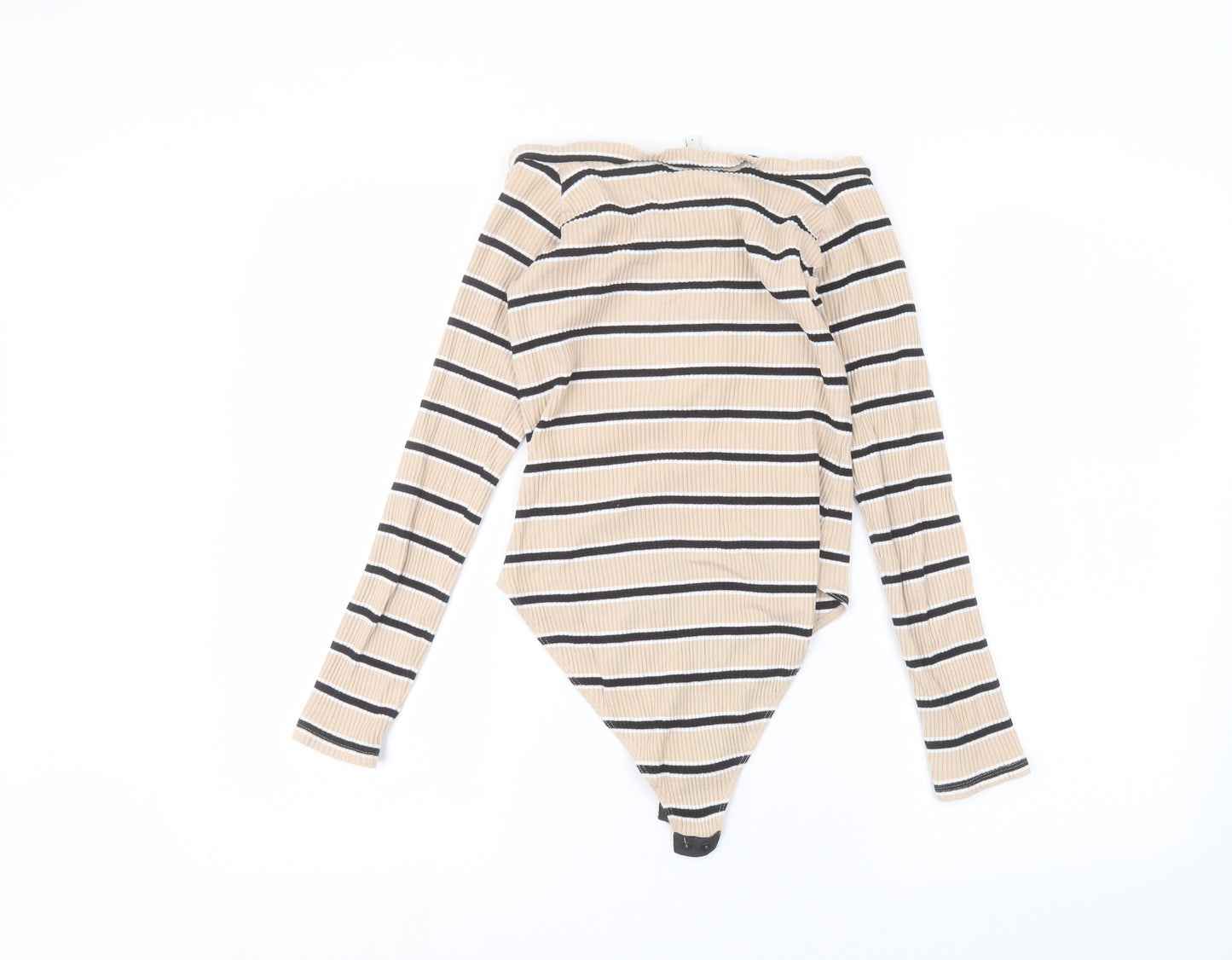 River Island Womens Brown Striped  Bodysuit One-Piece Size 8