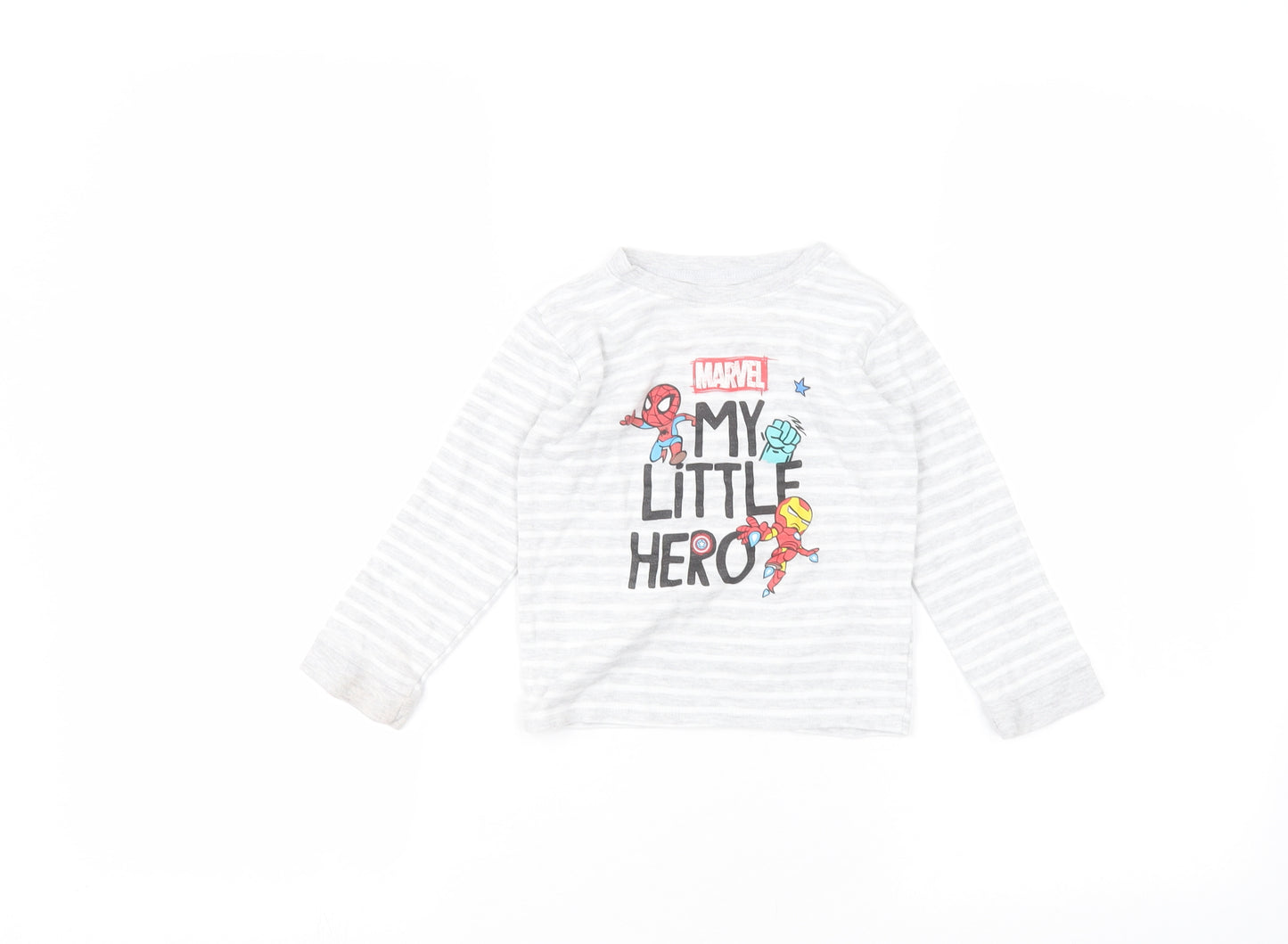 George Baby Grey Striped  Basic T-Shirt Size 18-24 Months